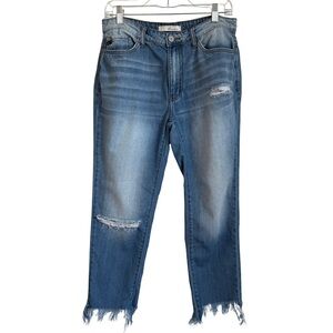 KanCan Medium Blue Distressed Hem Ankle Jeans Size 28 Size 9 Style KC9110L